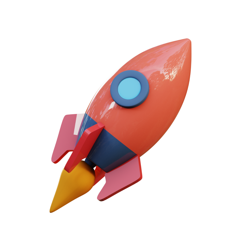 3D Rocket Illustration